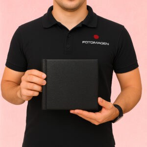Fotolibro 15x15 Tapa Simil Cuero Negra Dura