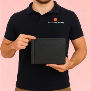 Fotolibro 20x15 Tapa Simil Cuero Negra Dura