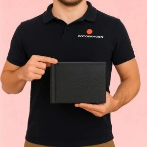 Fotolibro 20x15 Tapa Simil Cuero Negra Dura