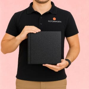 Fotolibro 20x20 Tapa Simil Cuero Negra Dura