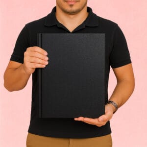 Fotolibro 22x30 Tapa Simil Cuero Negra Dura