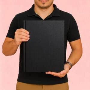 Fotolibro 22x30 Tapa Simil Cuero Negra Dura