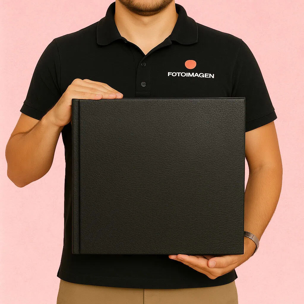 Fotolibro 36x30 Tapa Simil Cuero Negra Dura
