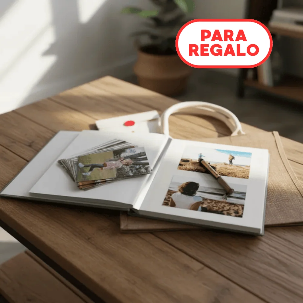 Pack Album Vintage Chico + Bolsa + Fotos + Marcador (Para regalo)
