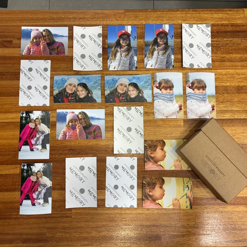 Juego de Memory de 12 fotos con caja