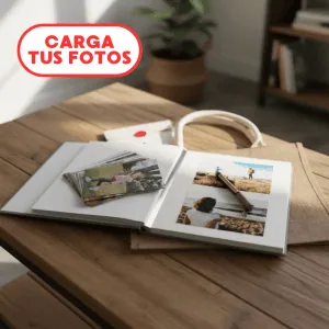 Pack Album Vintage Chico + Bolsa + Fotos + Marcador (Carga tus fotos)