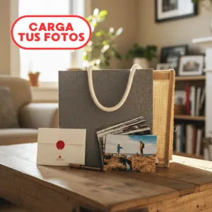 Pack Album Vintage + Bolsa + Fotos + Marcador (Carga tus fotos)