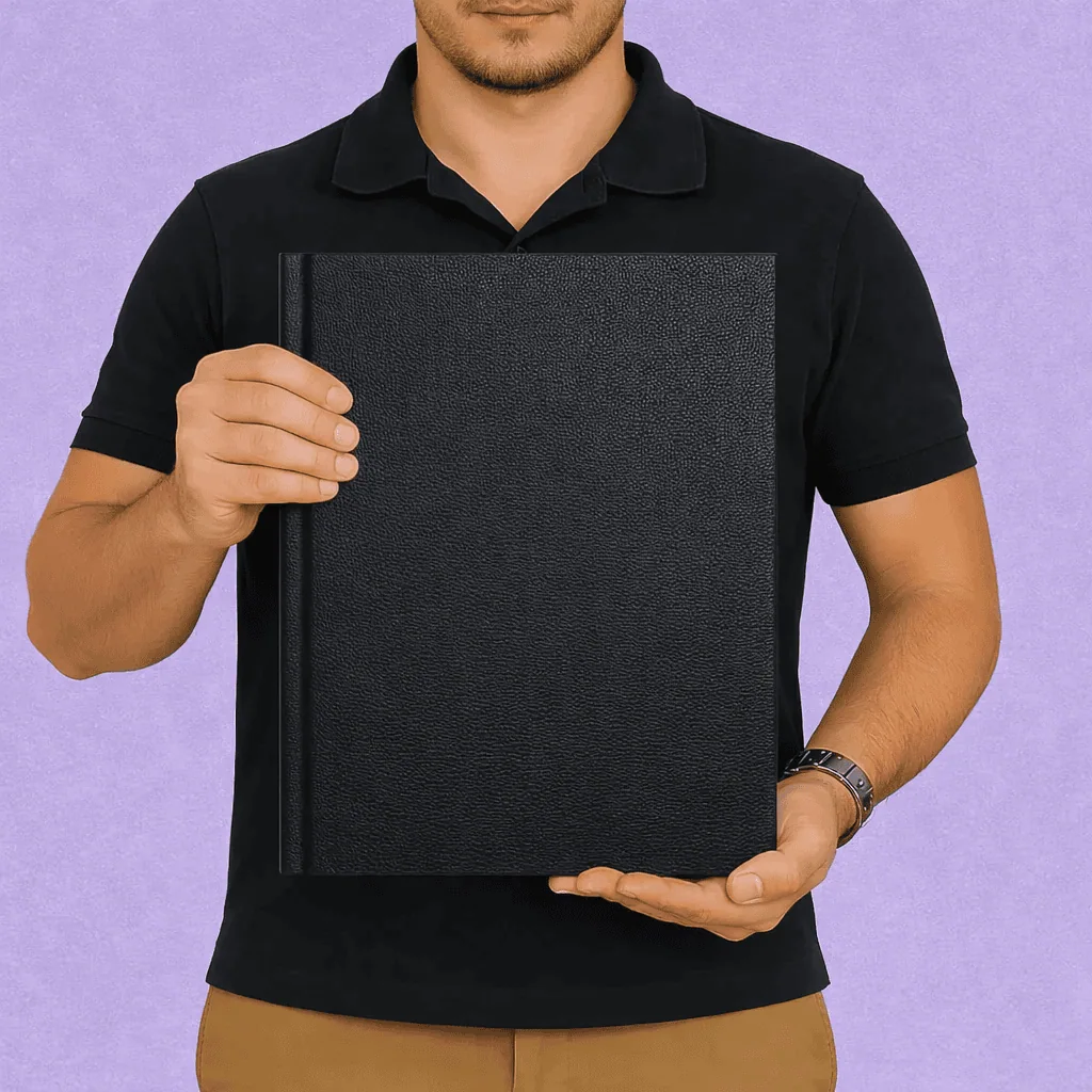 Fotolibro A4 Vertical Tapa Dura Símil Cuero de Hojas Flexibles