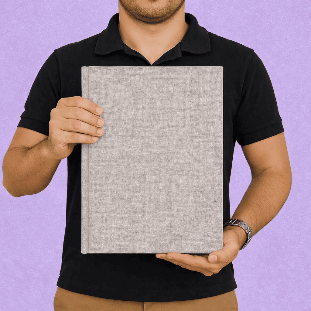 Fotolibro A4 Vertical Tapa Dura Símil Lino de Hojas Flexibles